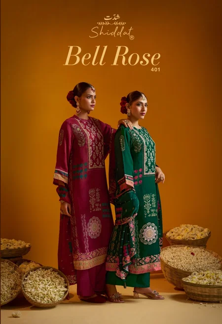 Bellrose 401 By Shiddat Viscose Organza Dress Material